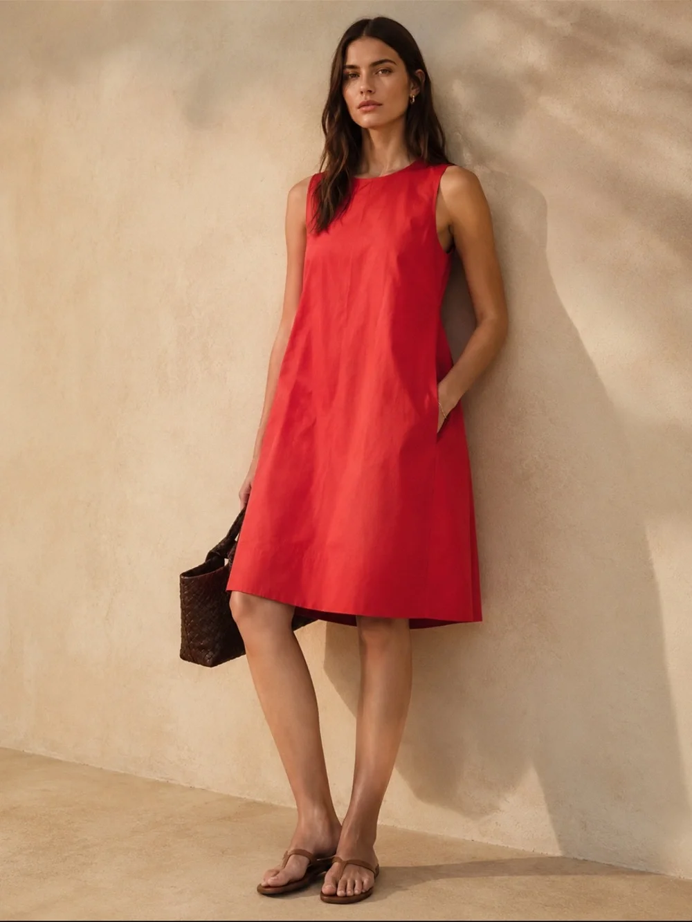 a line cotton dresses Pink & Brown Printed A-Line Dress main image 0